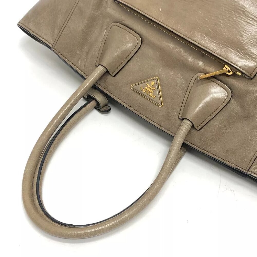 PRADA BN2626 logo 2WAY Handbag Shoulder Bag Triangle Plate Tote Bag - Picture 5 of 15